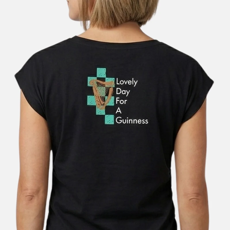 Guinness Toucan Ruched Ladies Black Tee