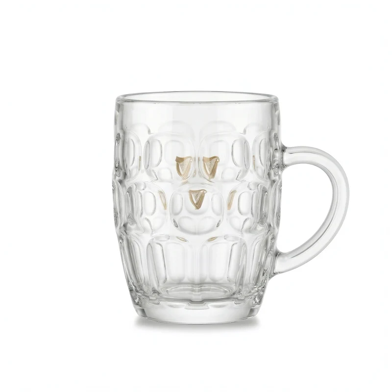 Guinness Gold Harp Dimple Glass Mug – 20 oz Tankard
