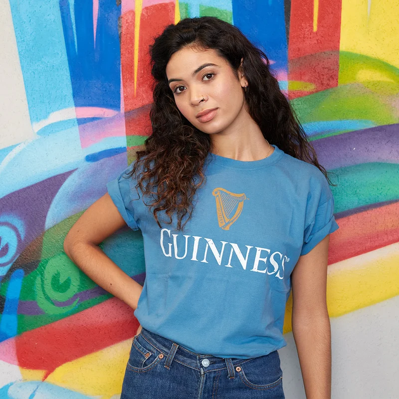 Blue Guinness Harp Premium Tee