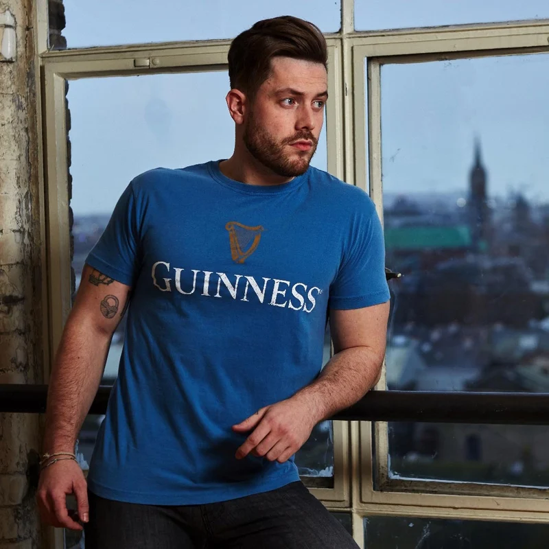 Blue Guinness Harp Premium Tee