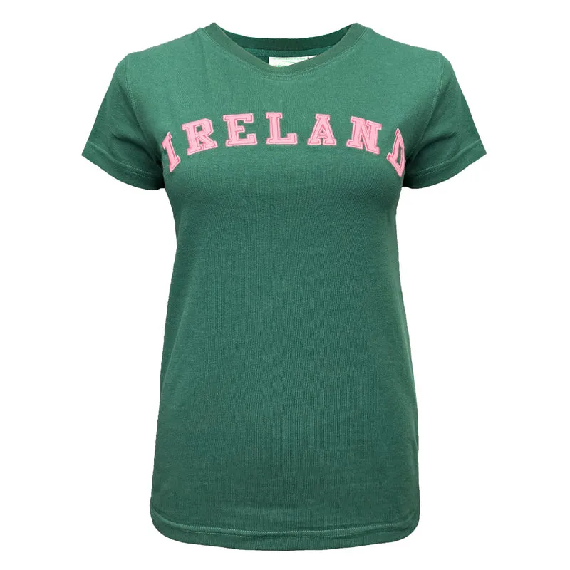 Women's Ireland Evergreen and Pink T-Shirt