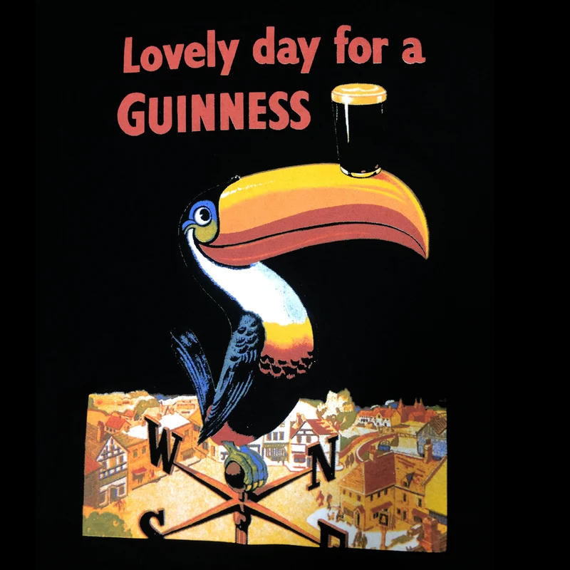Guinness Toucan Black T Shirt, vintage print
