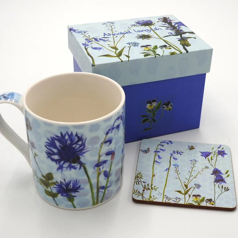 Wildflower Mugs and Coaster gift set, 4 options