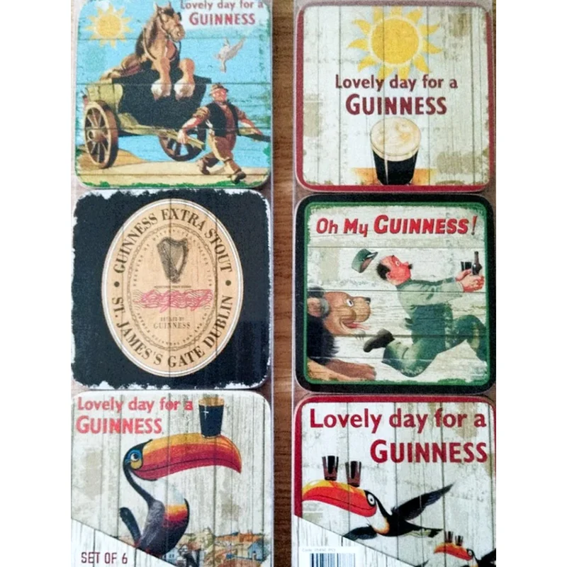 Guinness Nostalgic Coaster Set – 6 Pack Vintage Guinness Coasters