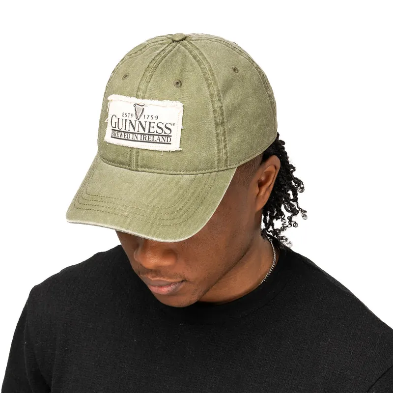 Guinness® Olive Green Vintage Patch Cotton Cap