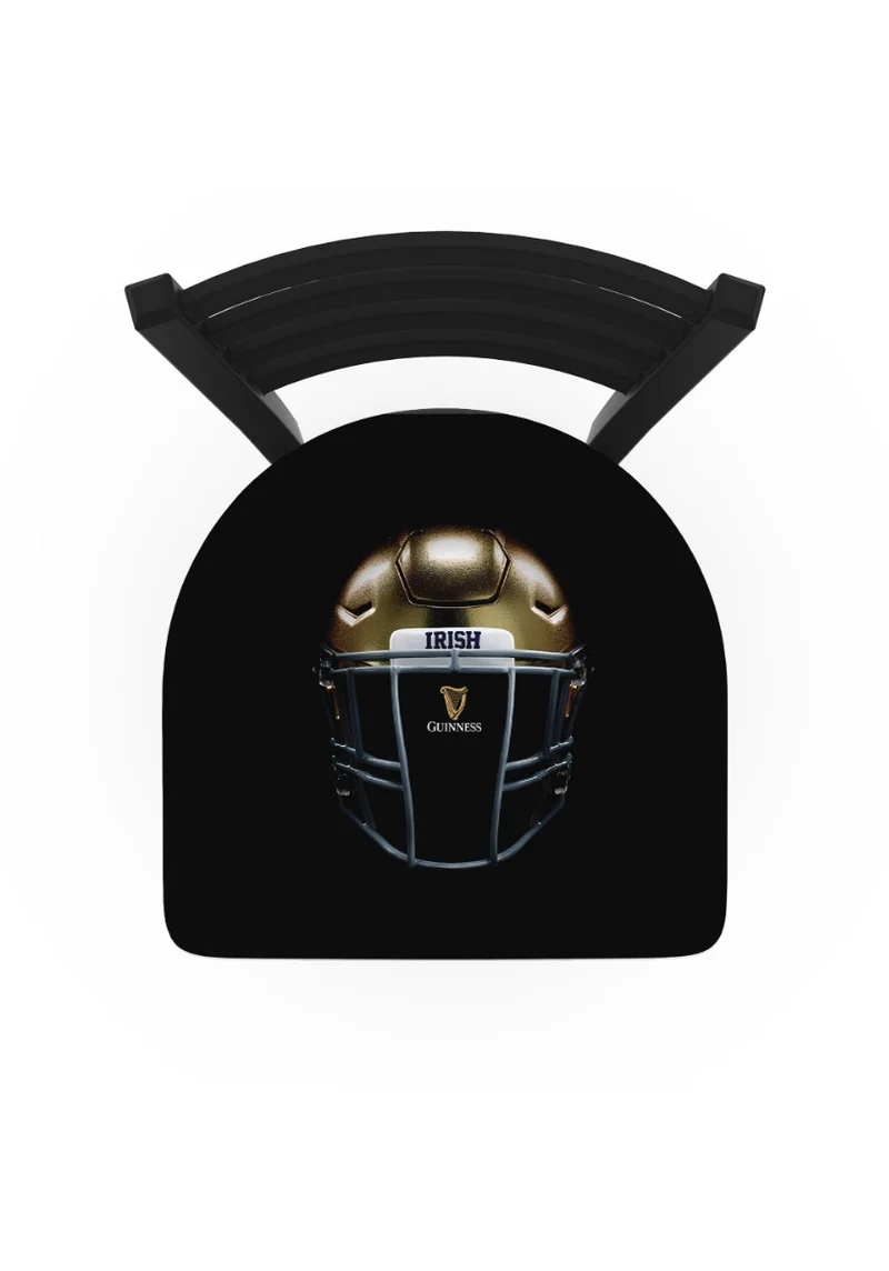 Notre Dame Helmet Swivel Bar Stool with Ladder Back