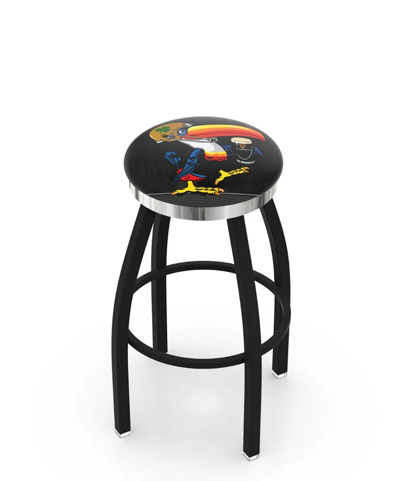 Notre Dame Toucan Swivel Bar Stool with Chrome Trim