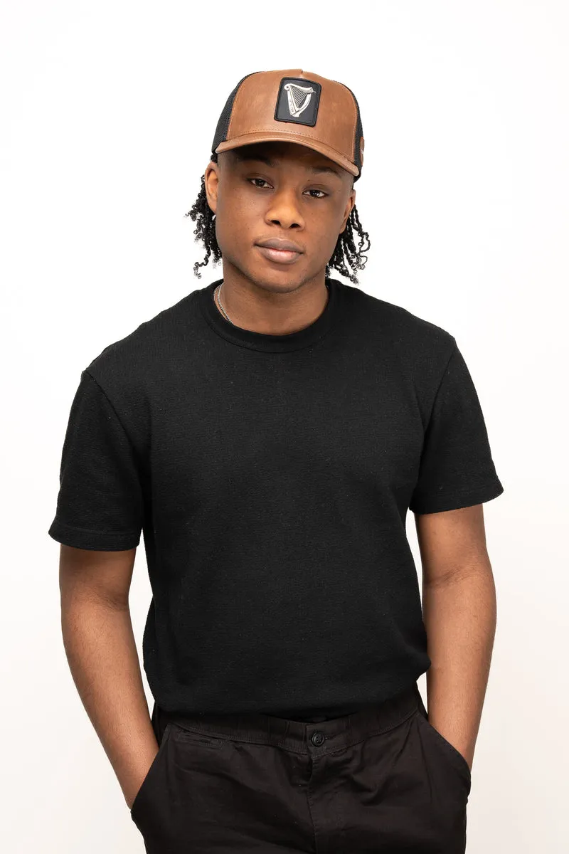 Guinness Brown Leather Trucker Cap