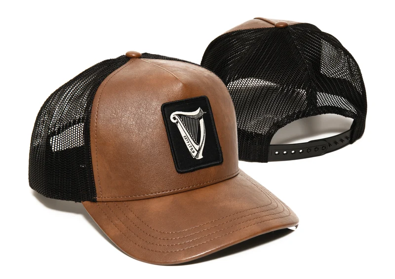 Guinness Brown Leather Trucker Cap