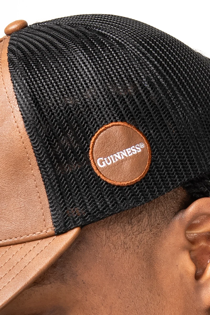 Guinness Brown Leather Trucker Cap