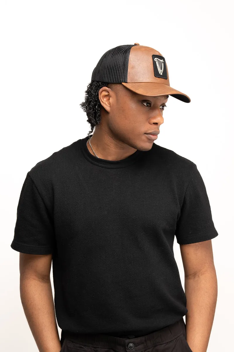 Guinness Brown Leather Trucker Cap