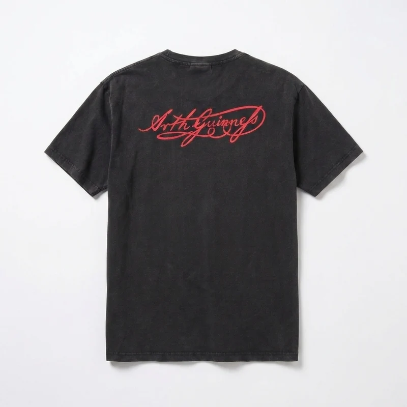 Guinness Black Distressed Label Tee