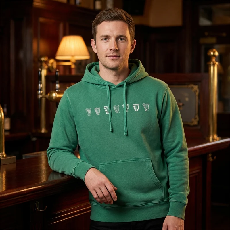 Guinness Evolution Harp Hoodie - Green
