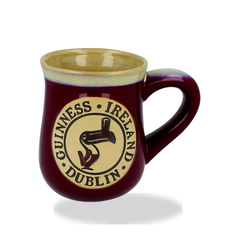 Guinness Pottery Mug Toucan Design Burgundy Red – Official Ceramic Mug