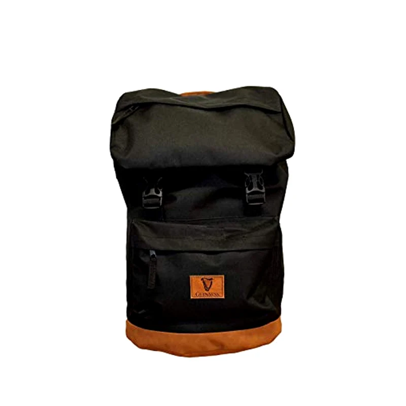 Guinness Backpack Black with Brown Suede Base – Official Travel Rucksack
