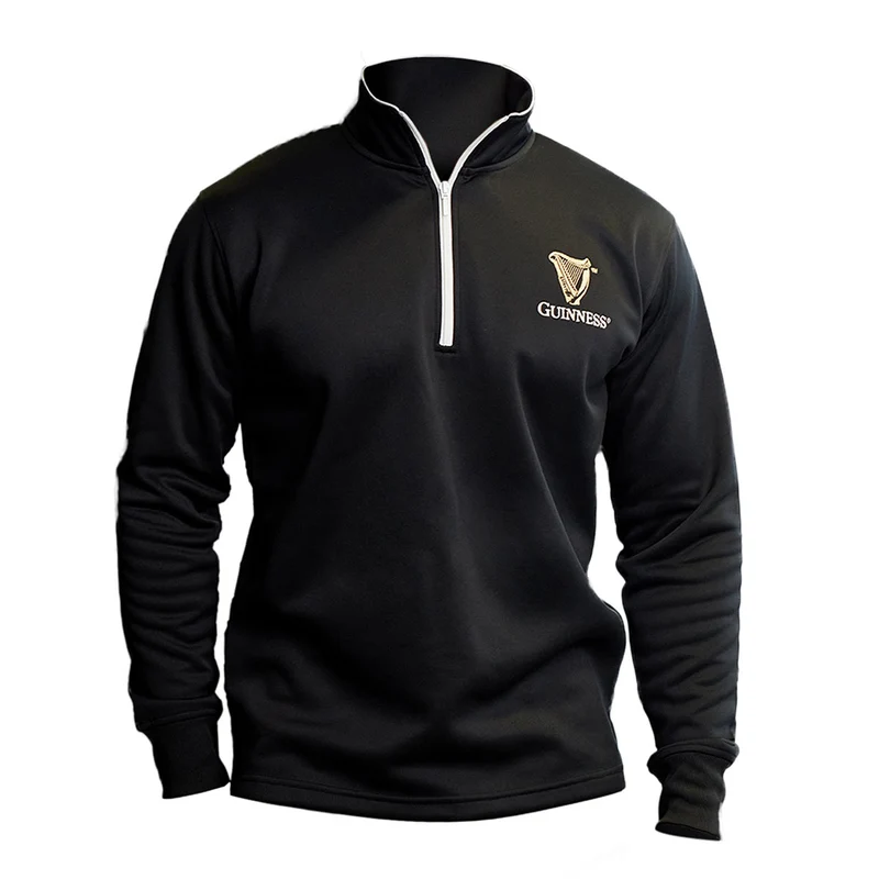 Guinness Harp Half Zip Performance Sweater – Black