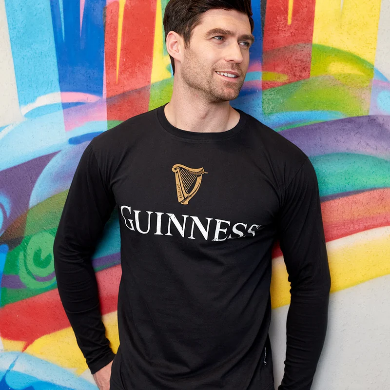 Guinness Black Trademark label Long sleeve Premium tee shirt