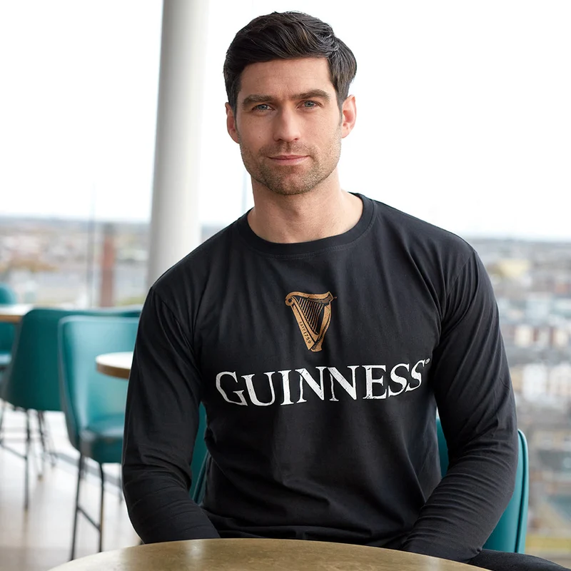 Guinness Black Trademark label Long sleeve Premium tee shirt