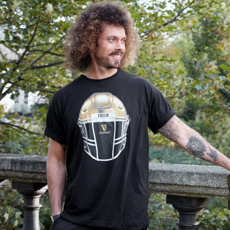 Guinness Notre Dame Helmet T-Shirt Black