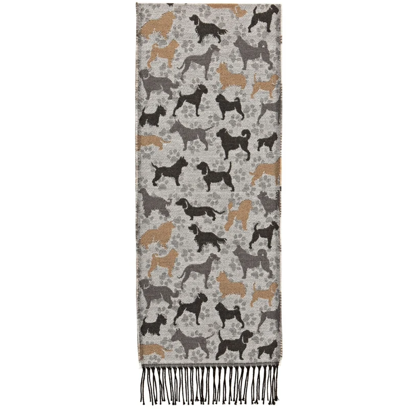 Jimmy Hourihan Dog Print Acrylic Scarf