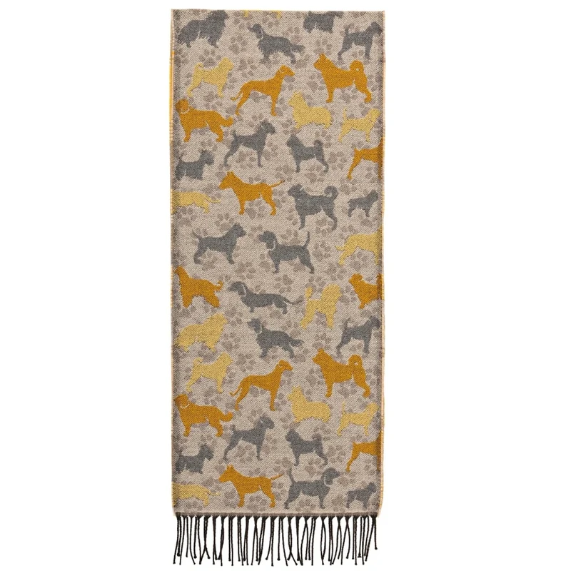 Jimmy Hourihan Dog Print Acrylic Scarf