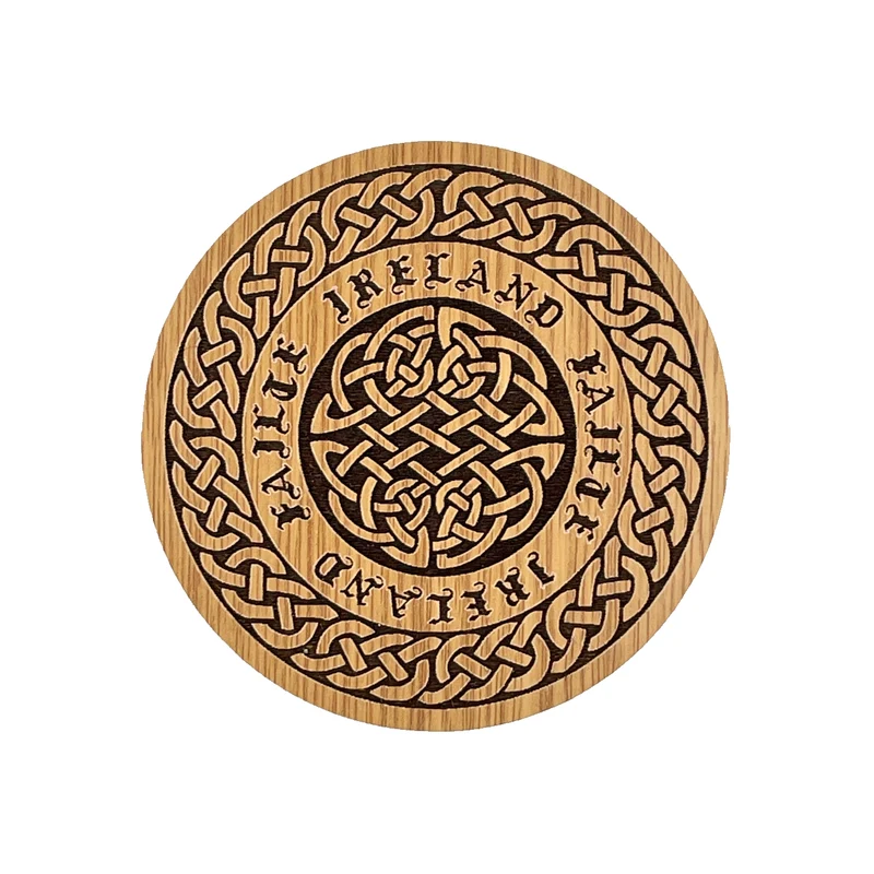 Wooden Coaster Celtic Knot Round