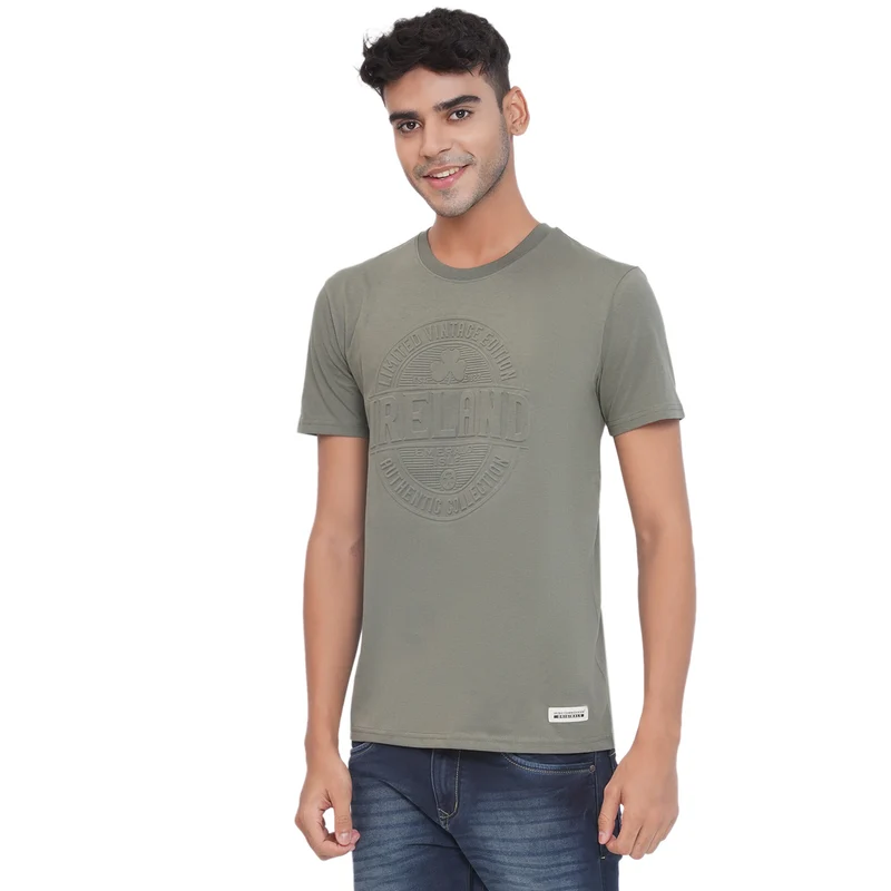 Unisex Vintage Ireland Olive Green T-Shirt