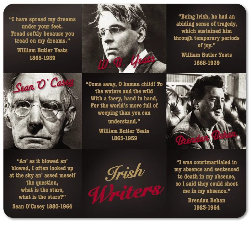 Irish Writers Image Table Coasters