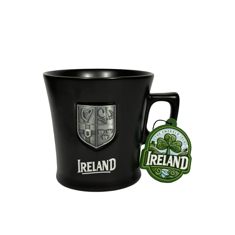 Irish Province Metal Shield Ceramic Black Mug