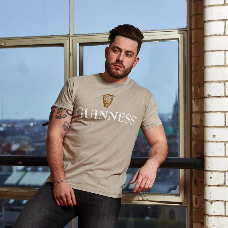 Beige Guinness Harp Premium Tee