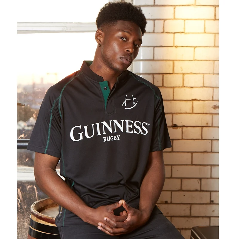 Guinness Black & Green Short Sleeve Rugby Jersey