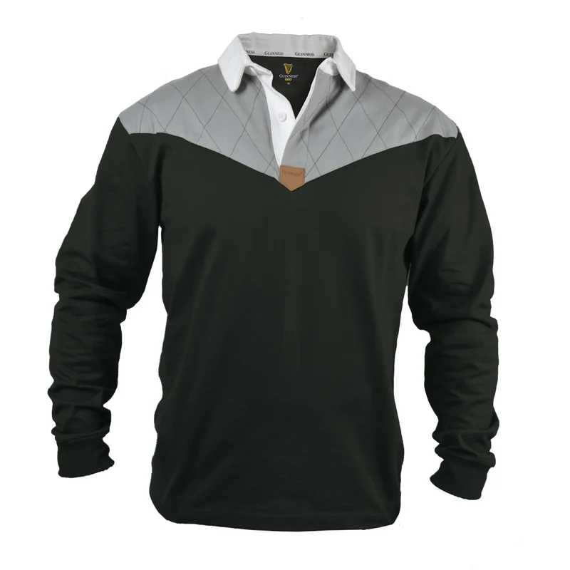 Guinness Heritage Charcoal Grey & Black Long-Sleeve Rugby