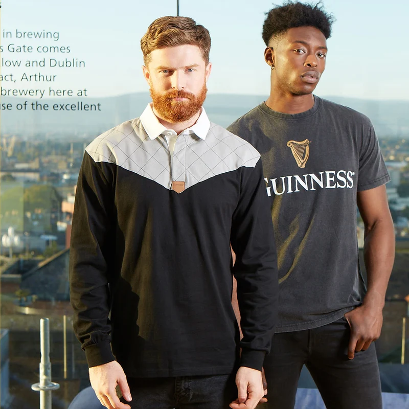 Guinness Heritage Charcoal Grey & Black Long-Sleeve Rugby