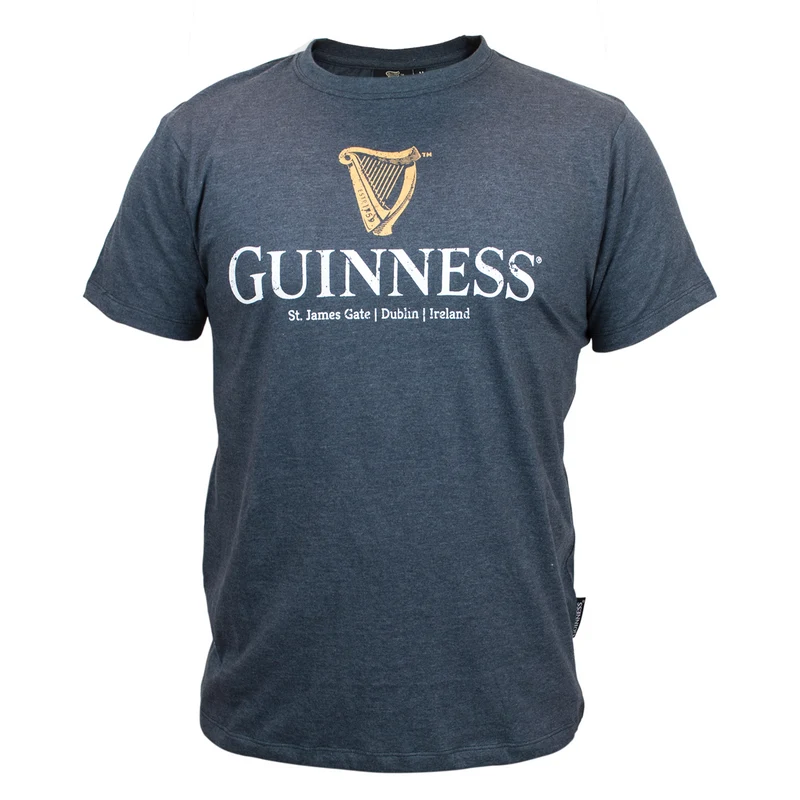 Guinness Navy Distressed Harp Tee