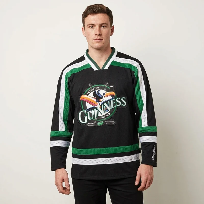 Guinness Toucan Hockey Jersey Black and Green