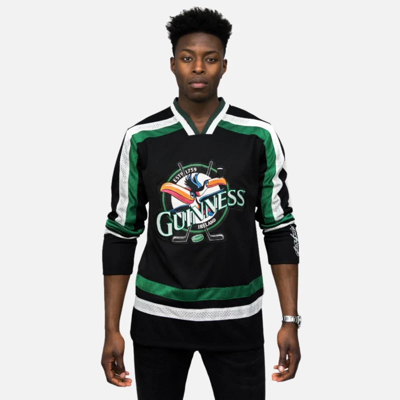 Guinness Toucan Hockey Jersey Black and Green