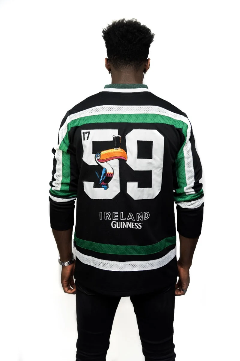 Guinness Toucan Hockey Jersey Black and Green
