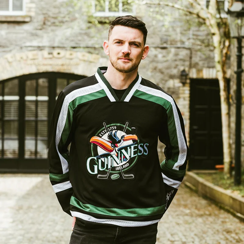 Guinness Toucan Hockey Jersey Black and Green