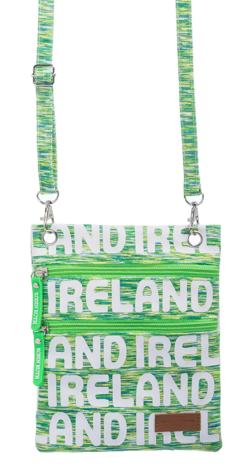 Ireland Neck Pouch, Passport holder, green / white