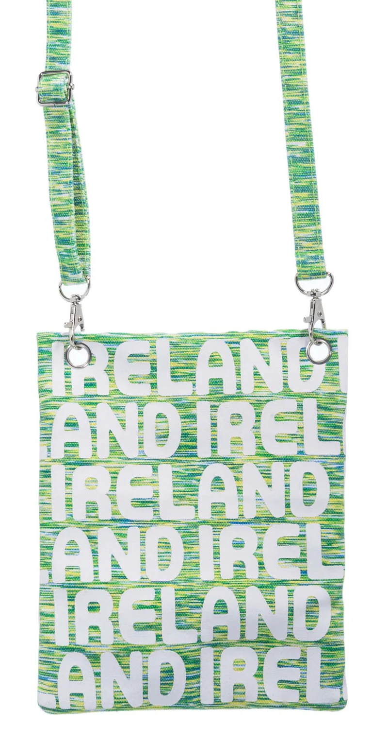 Ireland Neck Pouch, Passport holder, green / white