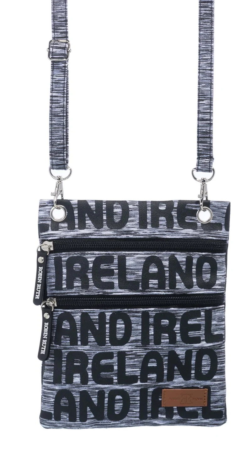 Ireland Neck Pouch, Passport holder, black / grey