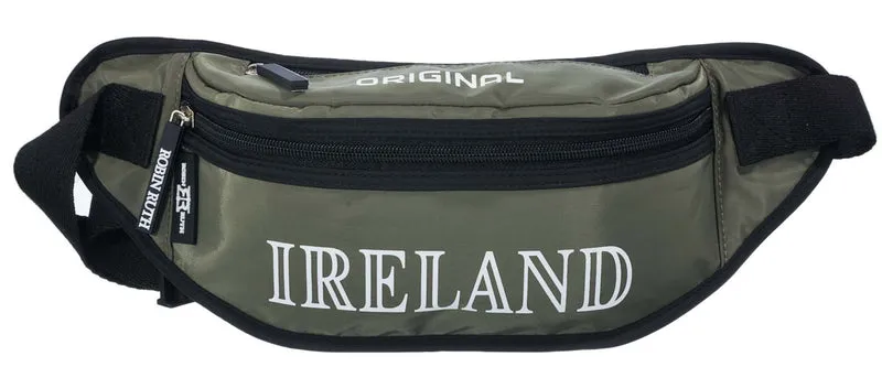 Ireland bum bag, backpack, olive/black Ireland logo, Robin Ruth