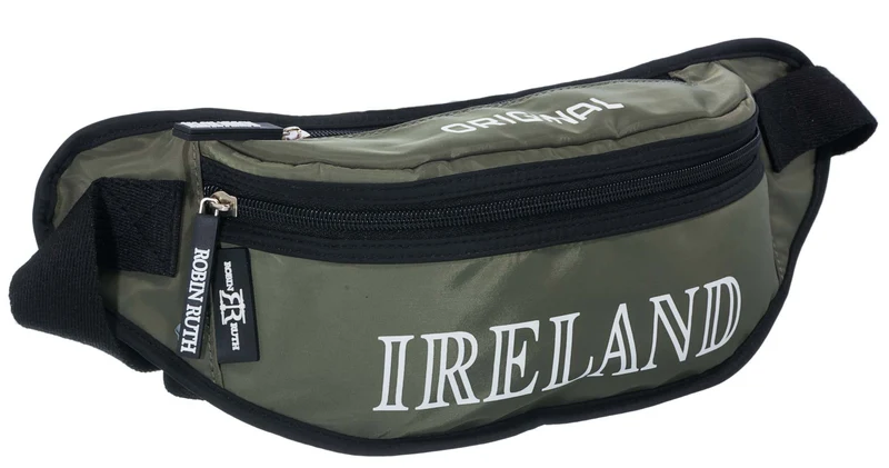 Ireland bum bag, backpack, olive/black Ireland logo, Robin Ruth