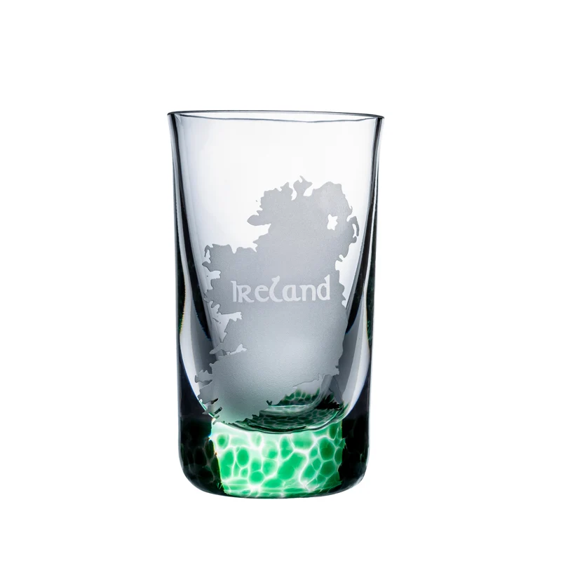 Hand Etched Map of Ireland Shot Glass