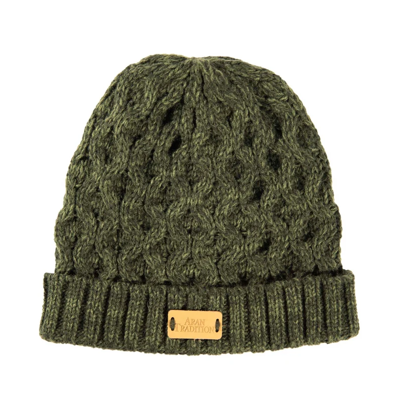 Aran Knit Style Cable Stitch Beanie Hat