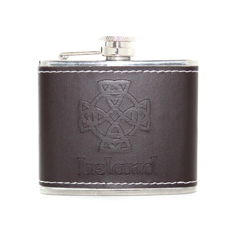 Ireland Trinity Knot Leather Hip Flask