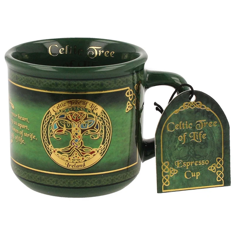 Ceramic Celtic Tree Of Life Espresso Mug