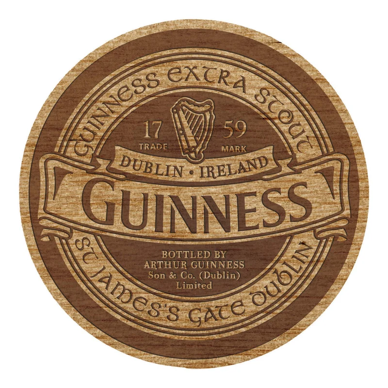 Guinness Ireland Label Wooden Coaster