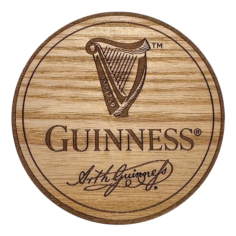 Guinness Harp Wooden Coaster