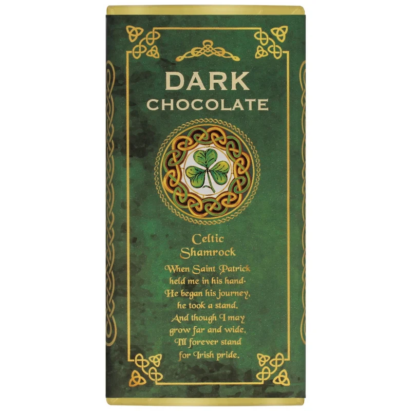 Celtic Shamrock Dark Chocolate Bar 90g